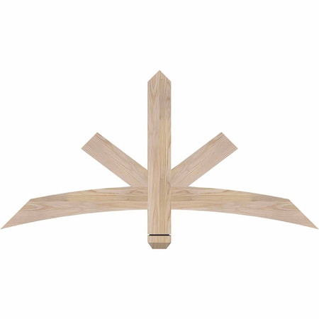 Ekena Millwork Alberta Smooth Timber Gable Bracket, Douglas Fir, 48"W x 24"H x 1 1/2"D x 3 1/2"F, 12/12 Pitch GBW048X24X0204ALB00SDF